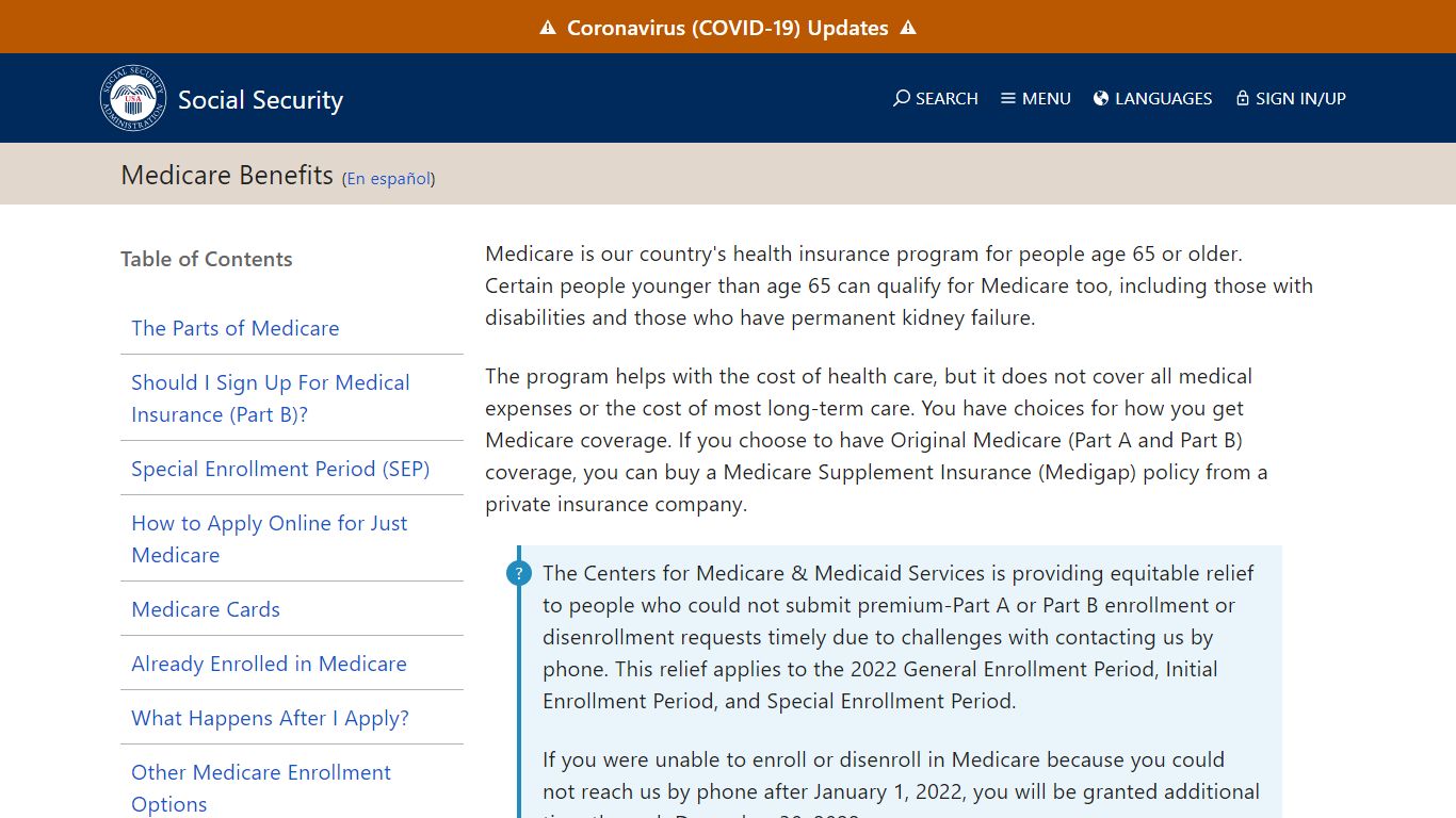 Medicare Benefits | SSA - Social Security Administration